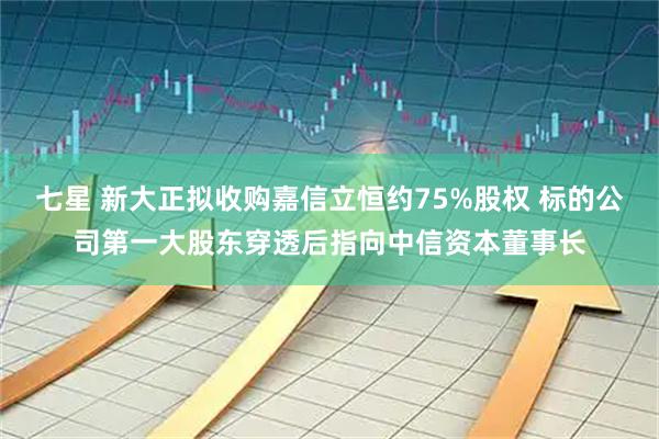 七星 新大正拟收购嘉信立恒约75%股权 标的公司第一大股东穿透后指向中信资本董事长